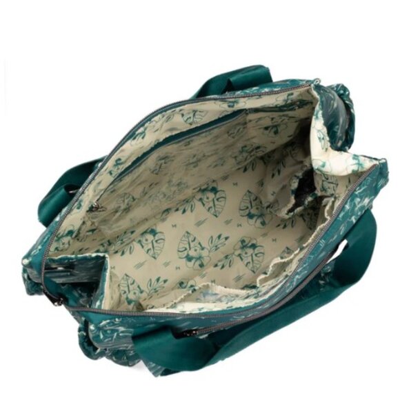 Lug Kerstin Lindquist Baby Yacht Carry-All Zip-Top Tote Aloha Outline Teal Green - Picture 4 of 13